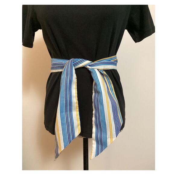 Vintage Scarf Charlie by Revlon Perfume Rectangle Sash Tie Belt Striped USA - Picture 3 of 9